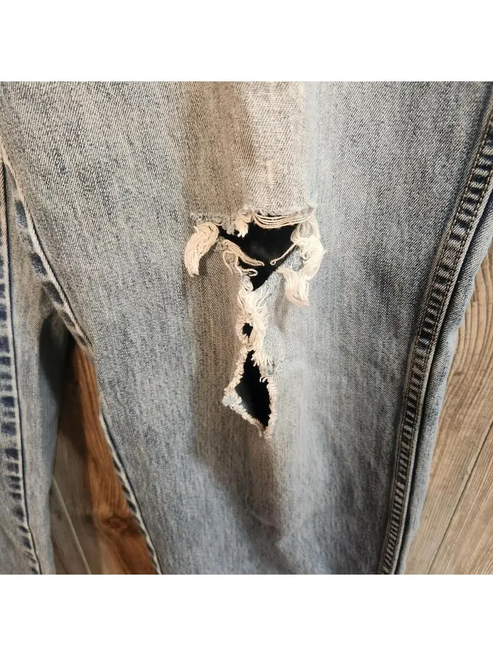 Ecko Unltd Denim Blue Jeans Size 38x36 VTG Destroyed Thrashed Y2K Baggy Skater